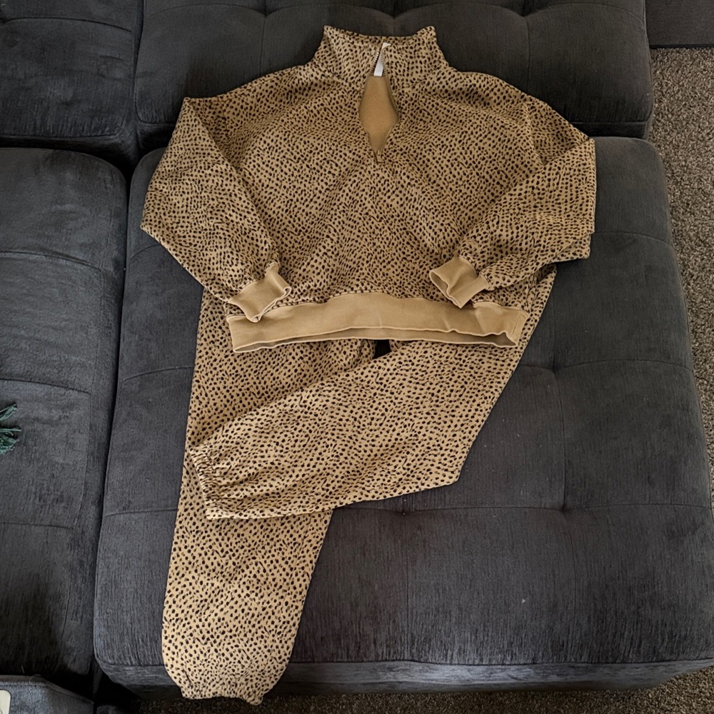 Fabletics Leopard Print Lounge Set - image 1